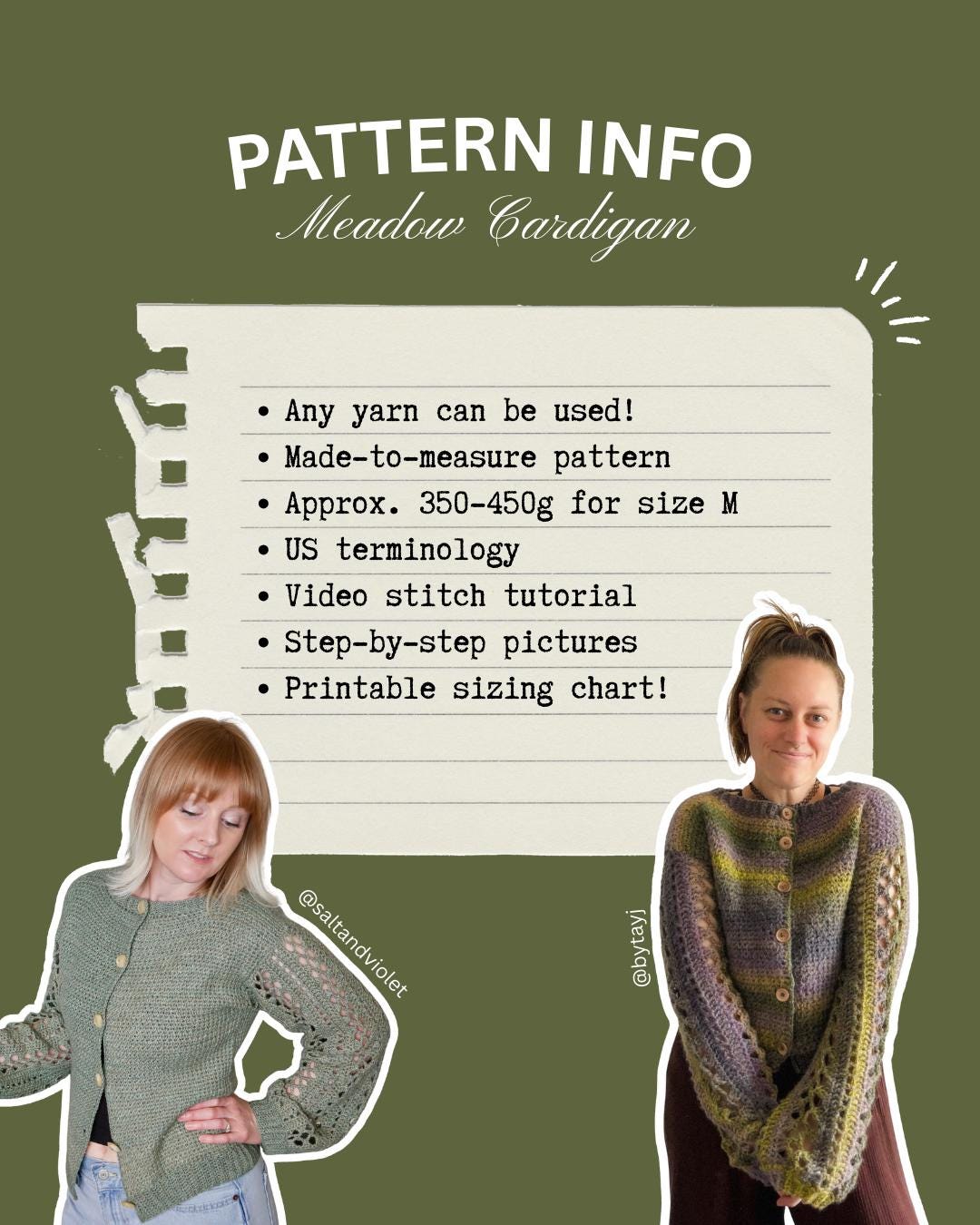 Meadow Cardigan Crochet Pattern