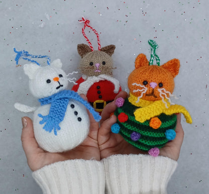 Cat Bauble Ornaments Knitting Pattern
