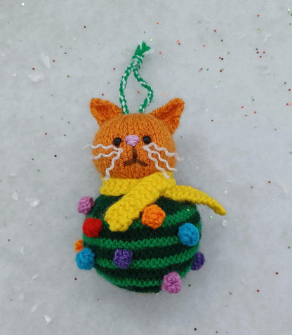 Cat Bauble Ornaments Knitting Pattern