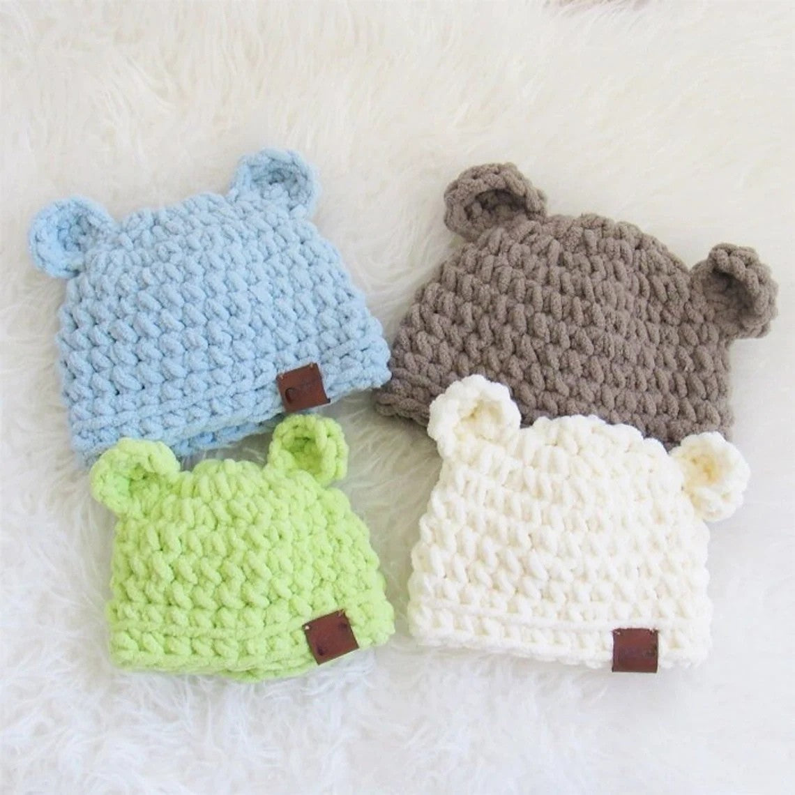 30 Minute Teddy Bear Baby Hat Crochet Pattern