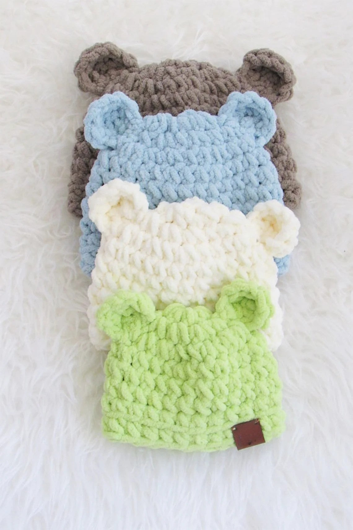 30 Minute Teddy Bear Baby Hat Crochet Pattern