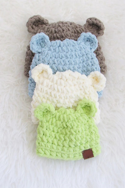 30 Minute Teddy Bear Baby Hat Crochet Pattern