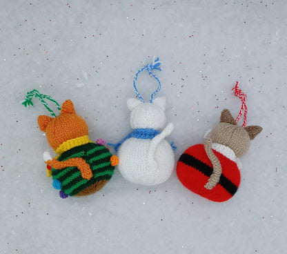 Cat Bauble Ornaments Knitting Pattern