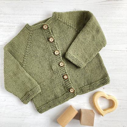 Simple Top Down Baby Cardigan Knitting Pattern