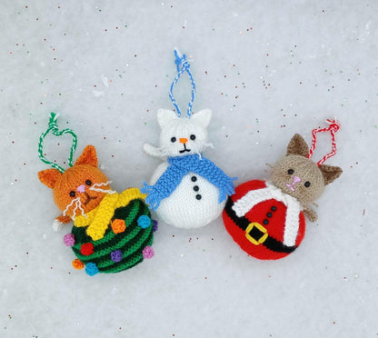 Cat Bauble Ornaments Knitting Pattern