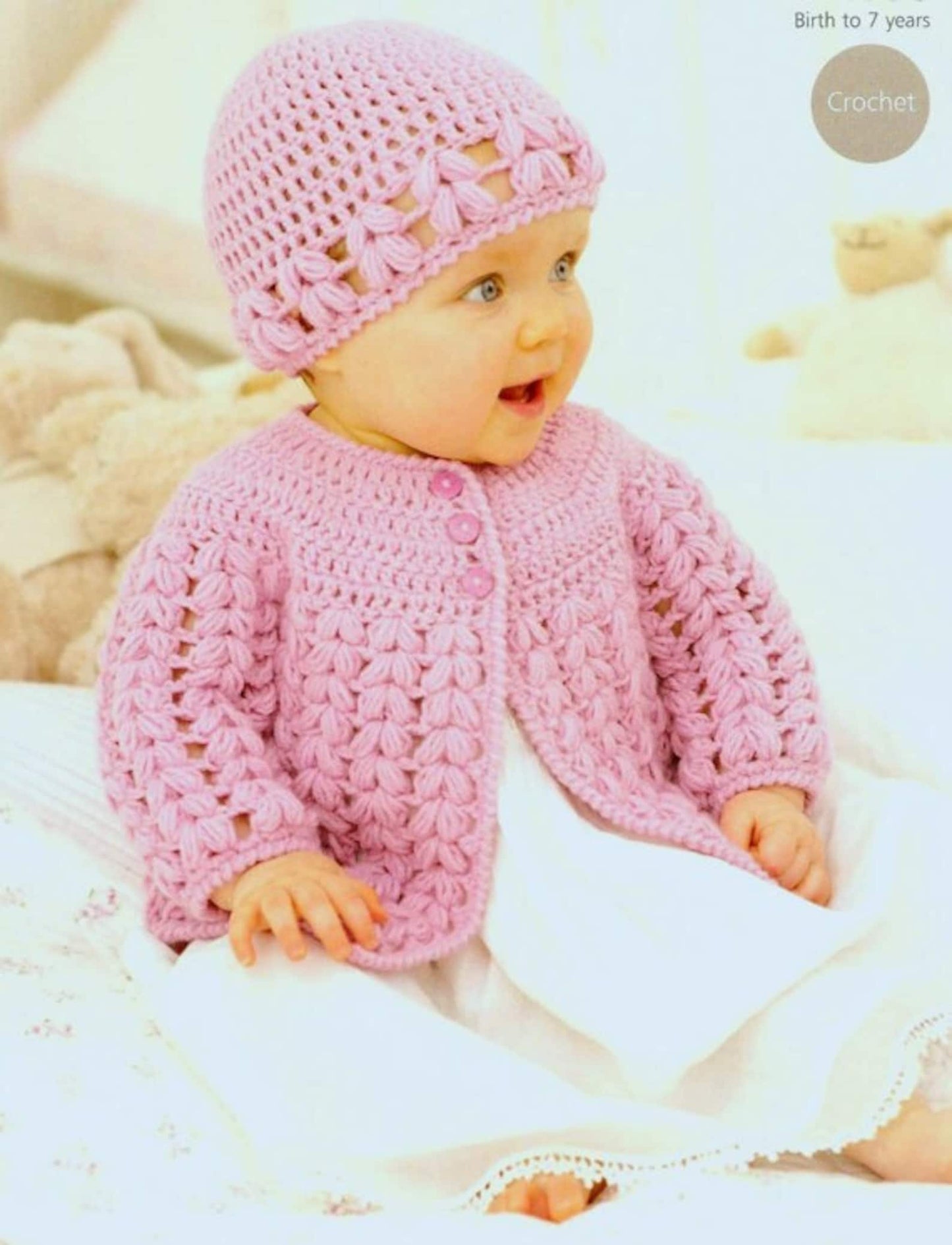 Vintage Baby & Kids Cardigan + Beanie Crochet Pattern