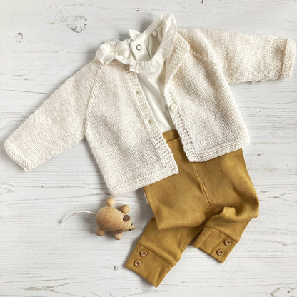Simple Top Down Baby Cardigan Knitting Pattern