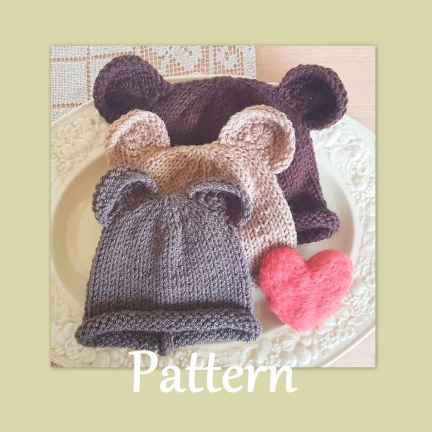 Easy Baby Bear Beanie Knitting Pattern