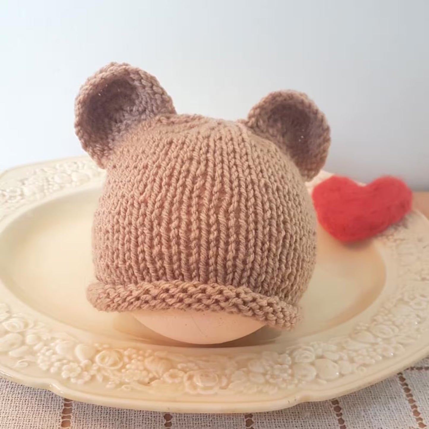 Easy Baby Bear Beanie Knitting Pattern