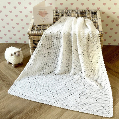 Hearts Baby Blanket Crochet Pattern