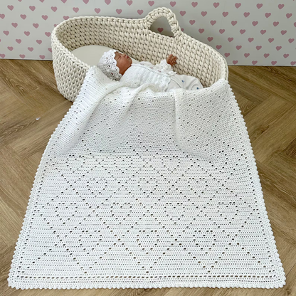 Hearts Baby Blanket Crochet Pattern
