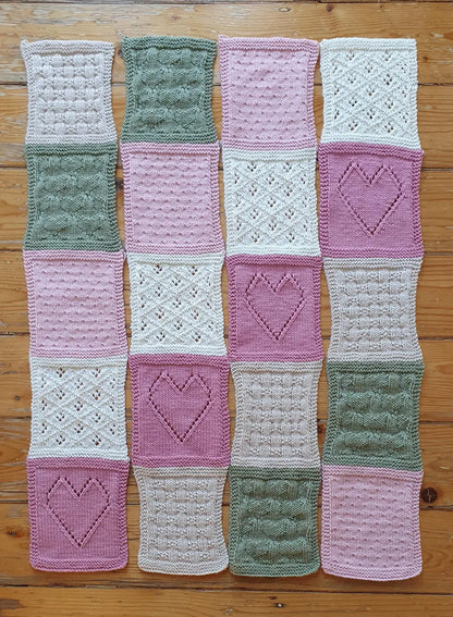 Pretty Patchwork Baby Blanket Knitting Pattern