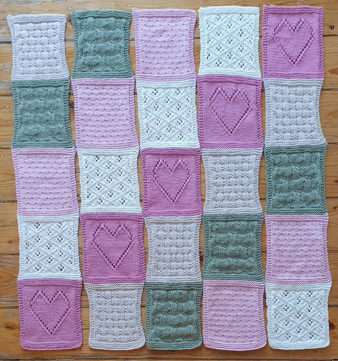 Pretty Patchwork Baby Blanket Knitting Pattern