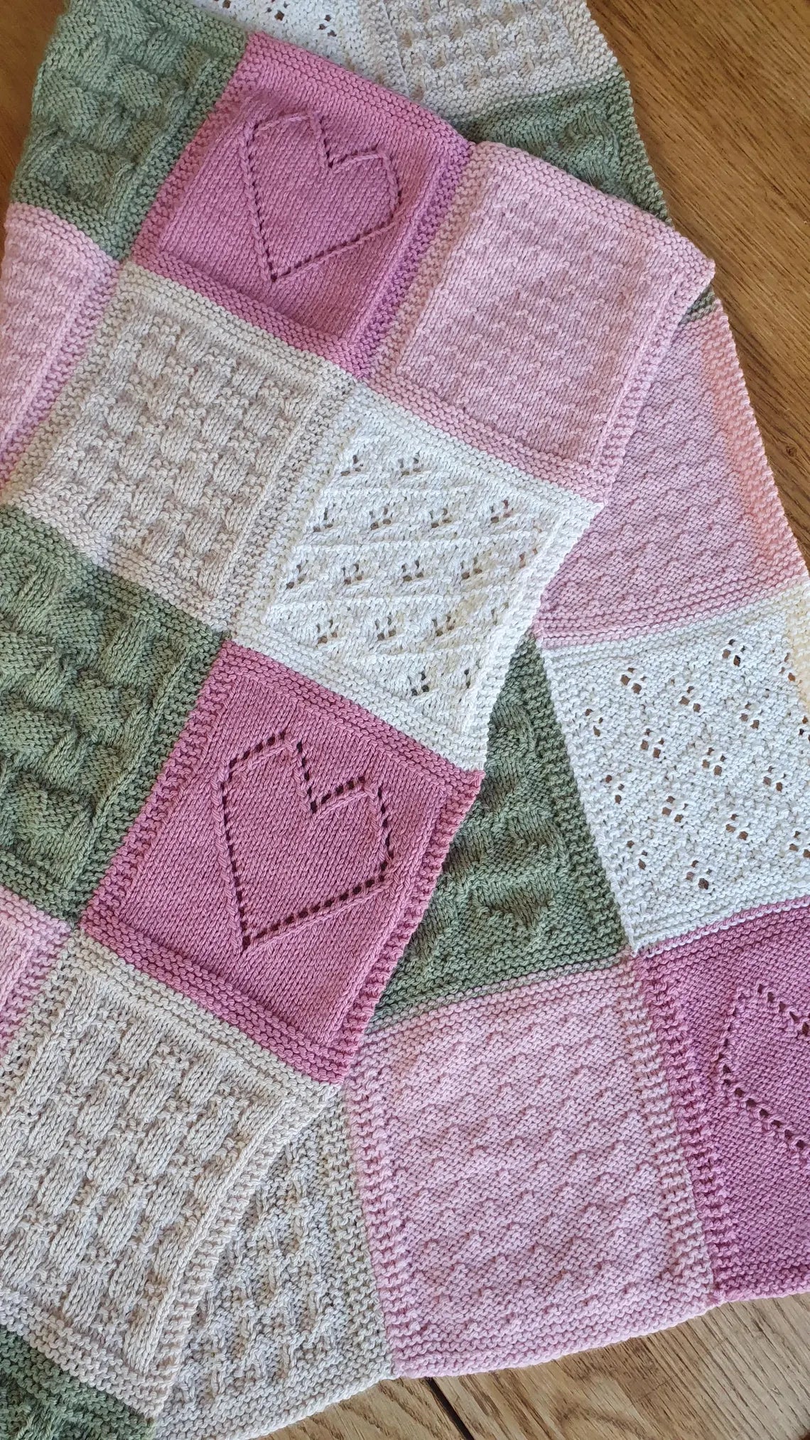 Pretty Patchwork Baby Blanket Knitting Pattern