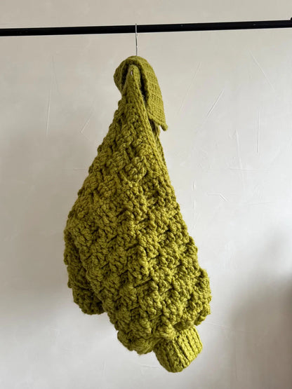Chunky Funnel Neck Cardigan Crochet Pattern
