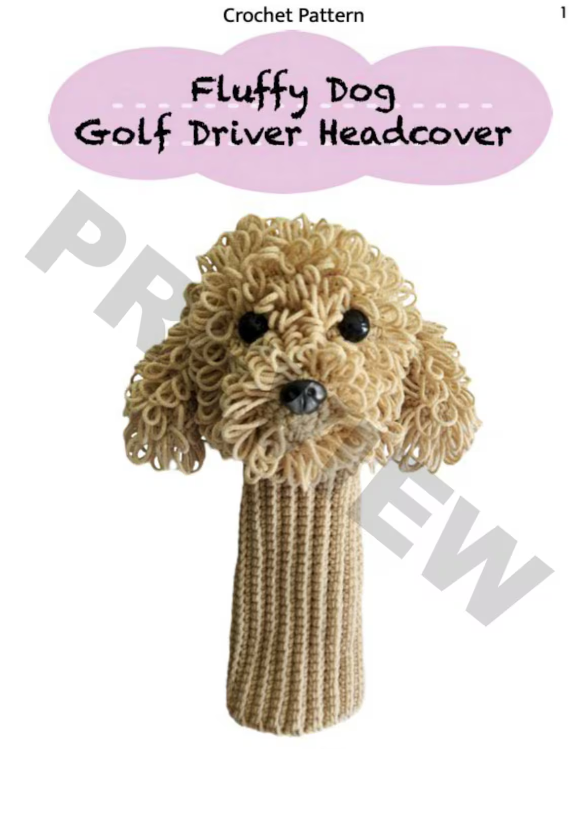 Golf Driver Headcover Crochet Pattern