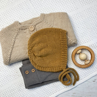 Easy Baby Bonnet Knitting Pattern