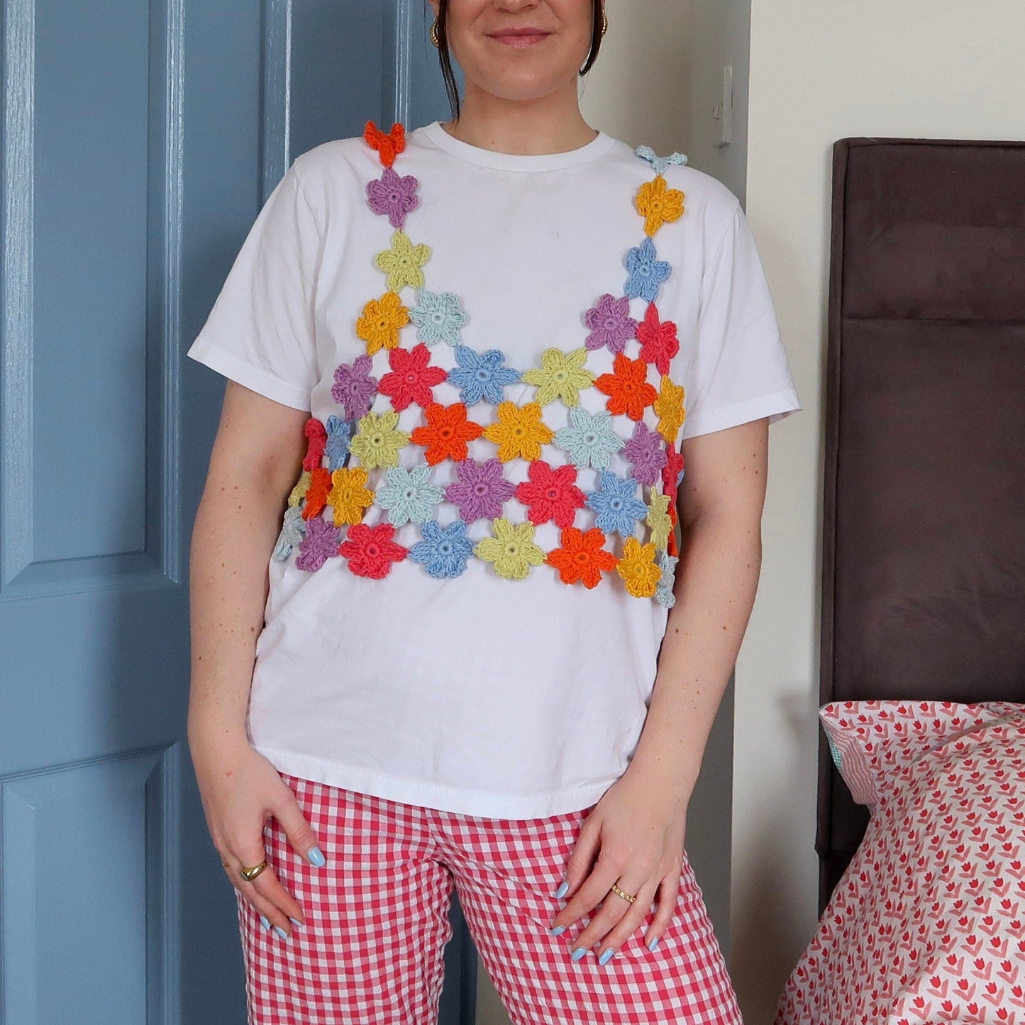 Flower Motif Daisy Chain Top Crochet Pattern