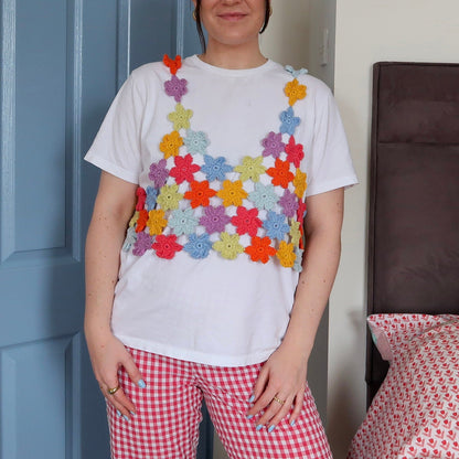 Flower Motif Daisy Chain Top Crochet Pattern