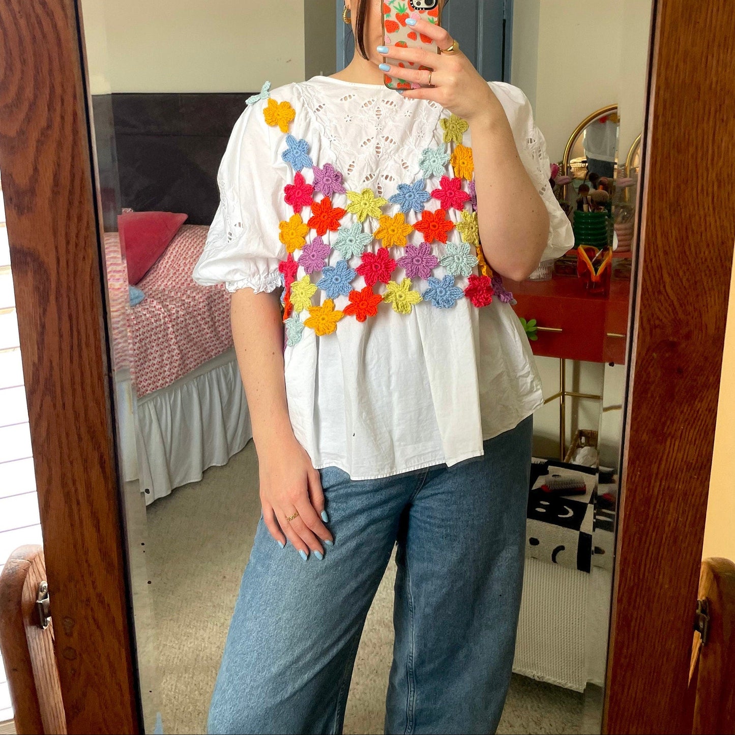 Flower Motif Daisy Chain Top Crochet Pattern