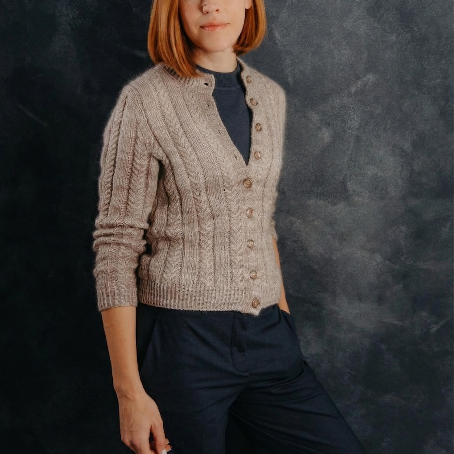 Simple Cable Cardigan Knitting Pattern