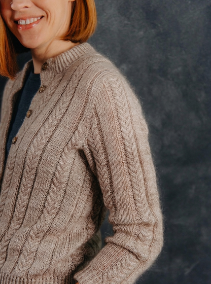 Simple Cable Cardigan Knitting Pattern