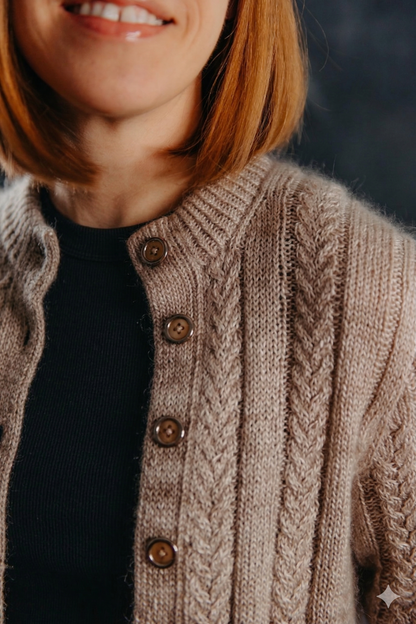 Simple Cable Cardigan Knitting Pattern