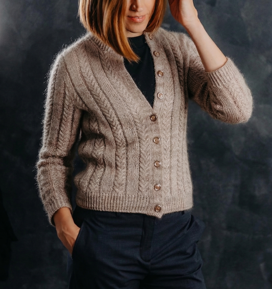 Simple Cable Cardigan Knitting Pattern