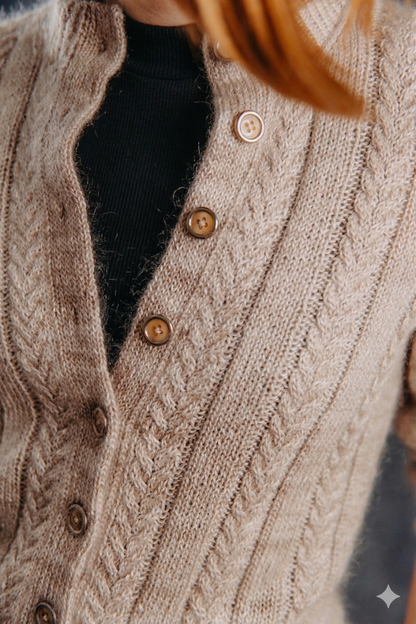 Simple Cable Cardigan Knitting Pattern
