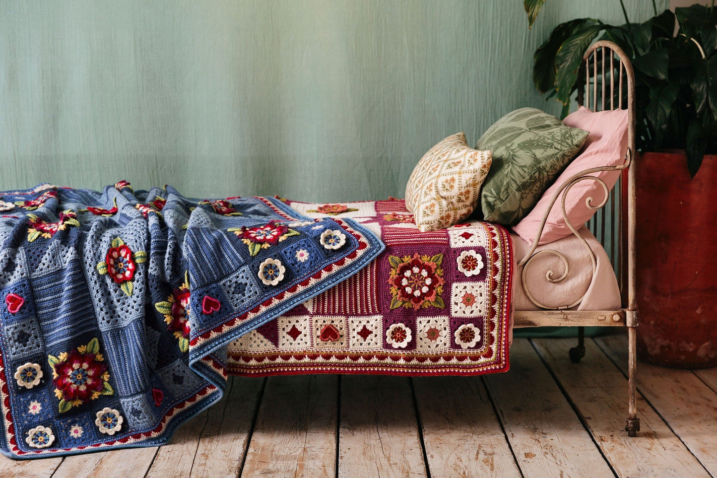 Indigo Dreams & Crimson Dreams Blanket Crochet Pattern