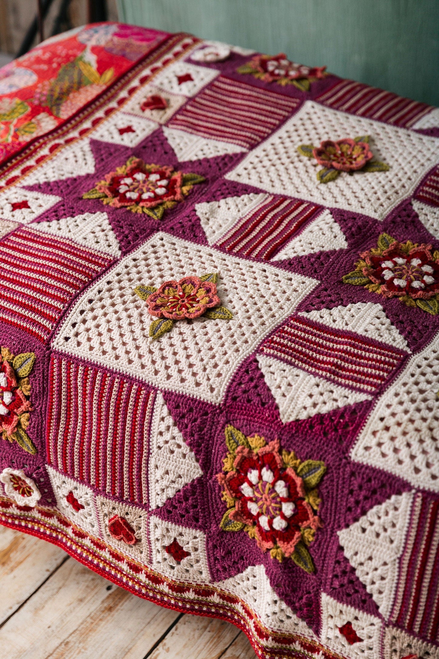 Indigo Dreams & Crimson Dreams Blanket Crochet Pattern