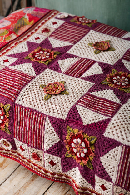 Indigo Dreams & Crimson Dreams Blanket Crochet Pattern