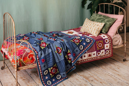 Indigo Dreams & Crimson Dreams Blanket Crochet Pattern