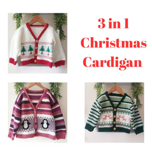 3 in 1 Kids Cardigan Crochet Pattern