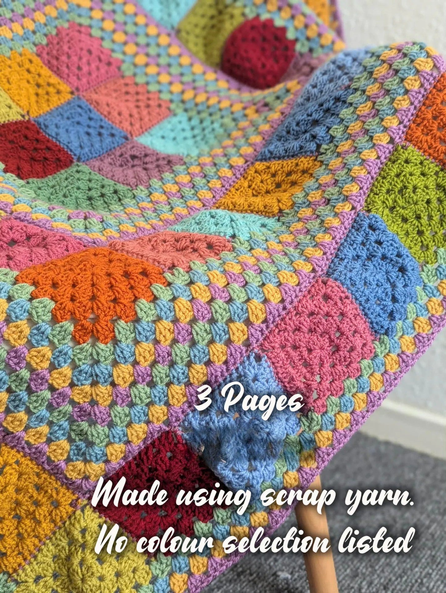 Layered Granny Square Blanket Crochet Pattern