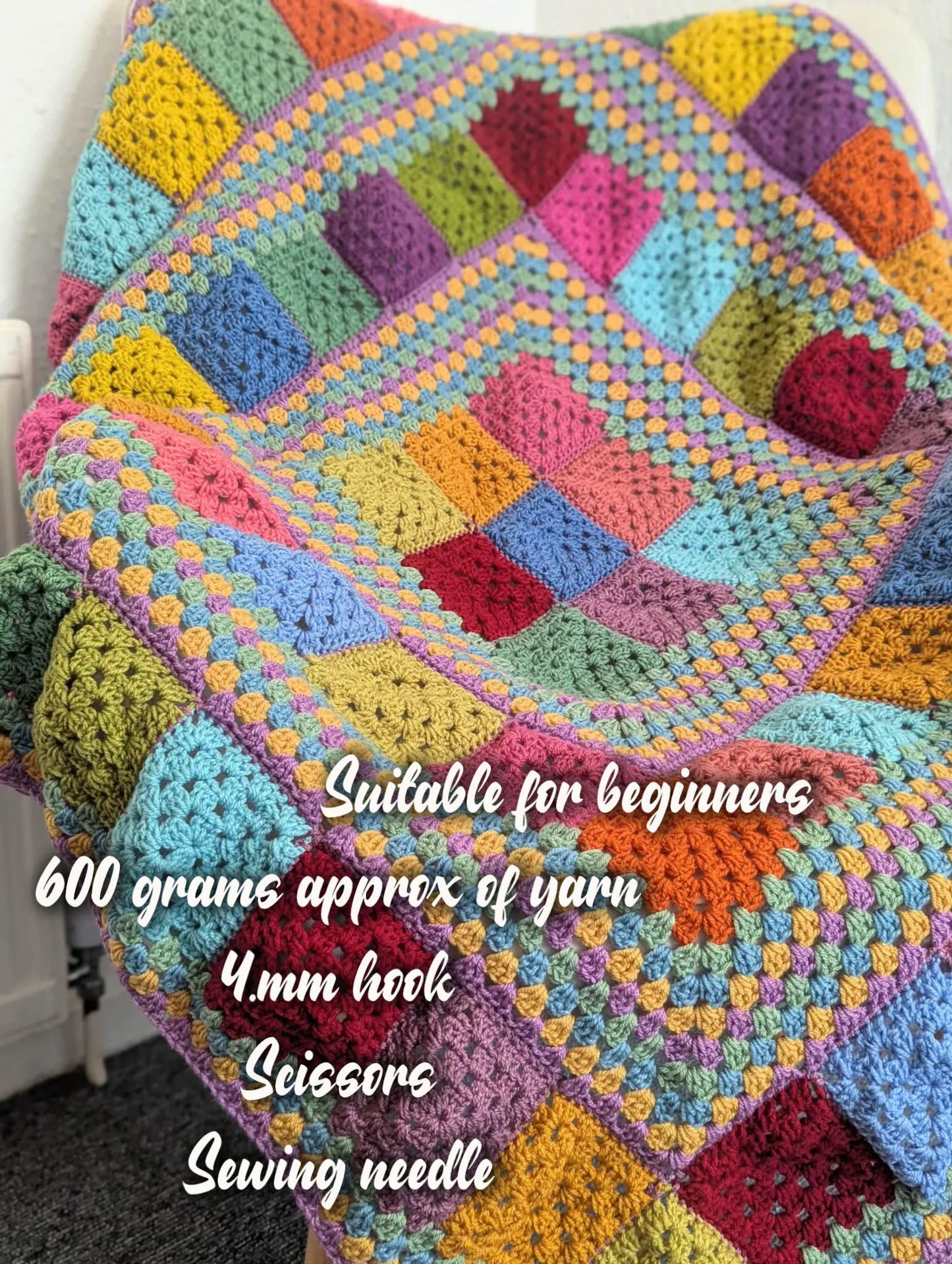 Layered Granny Square Blanket Crochet Pattern