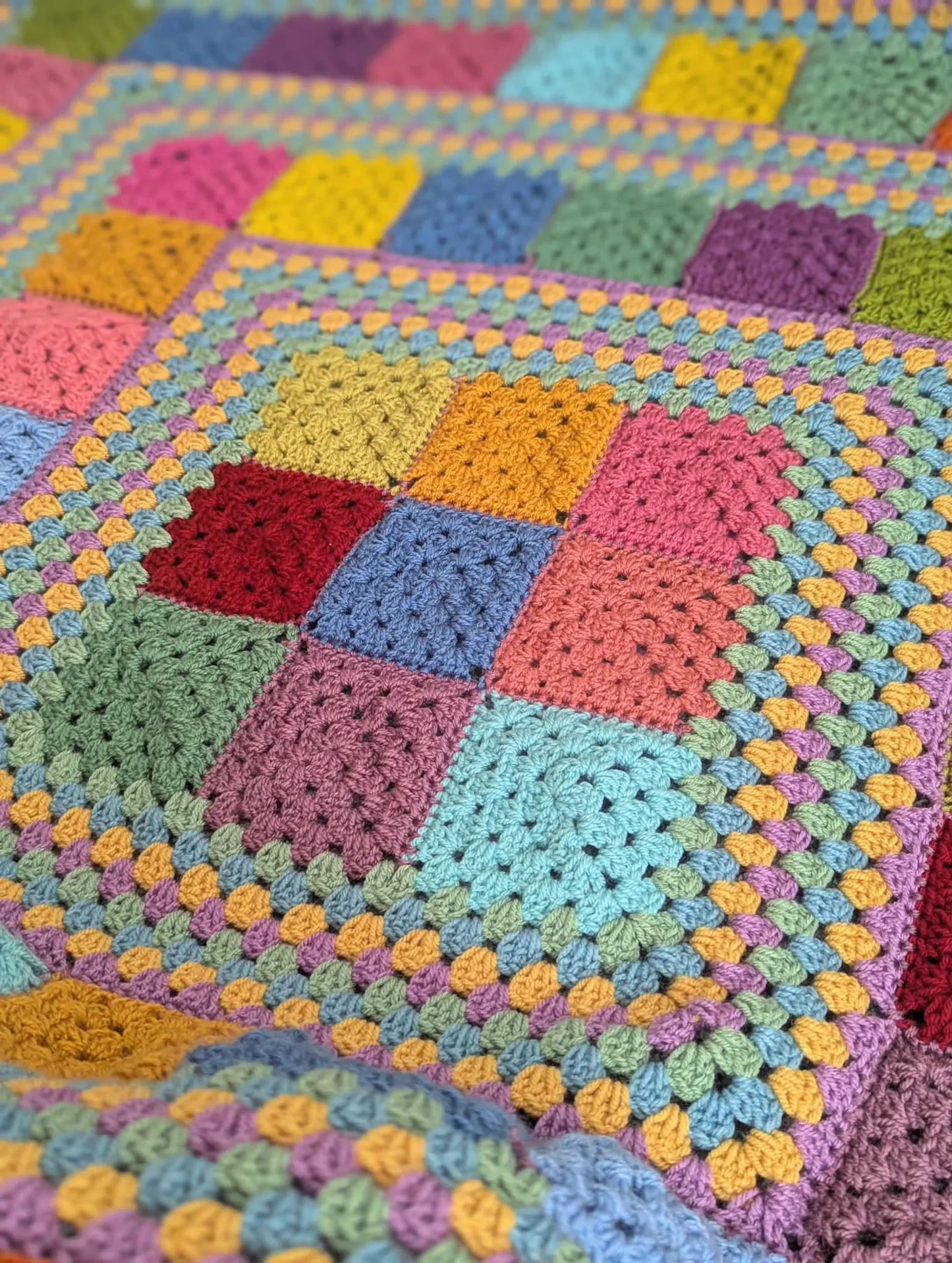 Layered Granny Square Blanket Crochet Pattern