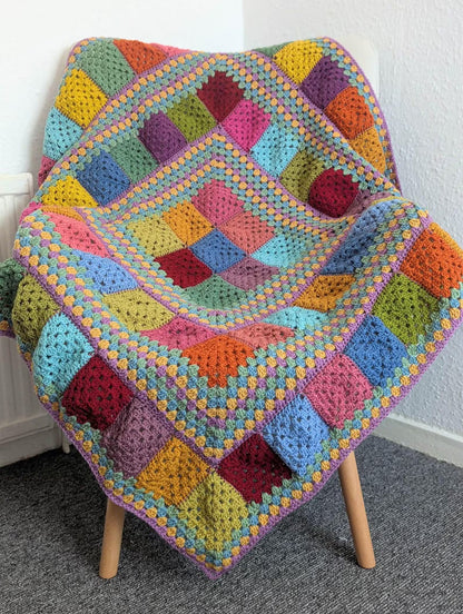 Layered Granny Square Blanket Crochet Pattern