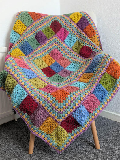 Layered Granny Square Blanket Crochet Pattern
