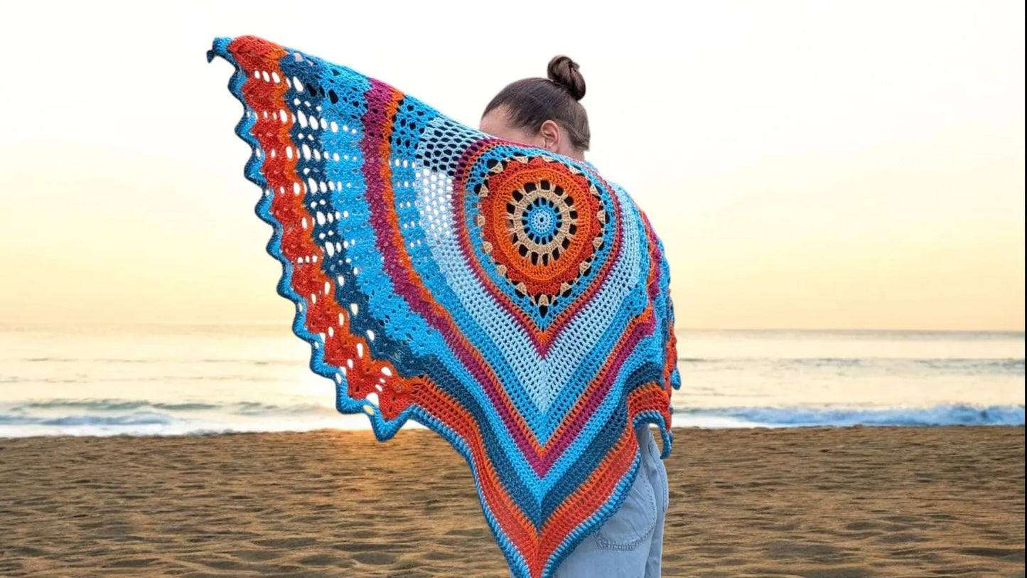 Mandala Bird Shawl Crochet Pattern