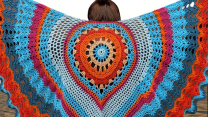 Mandala Bird Shawl Crochet Pattern