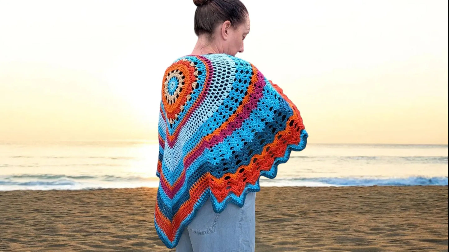 Mandala Bird Shawl Crochet Pattern