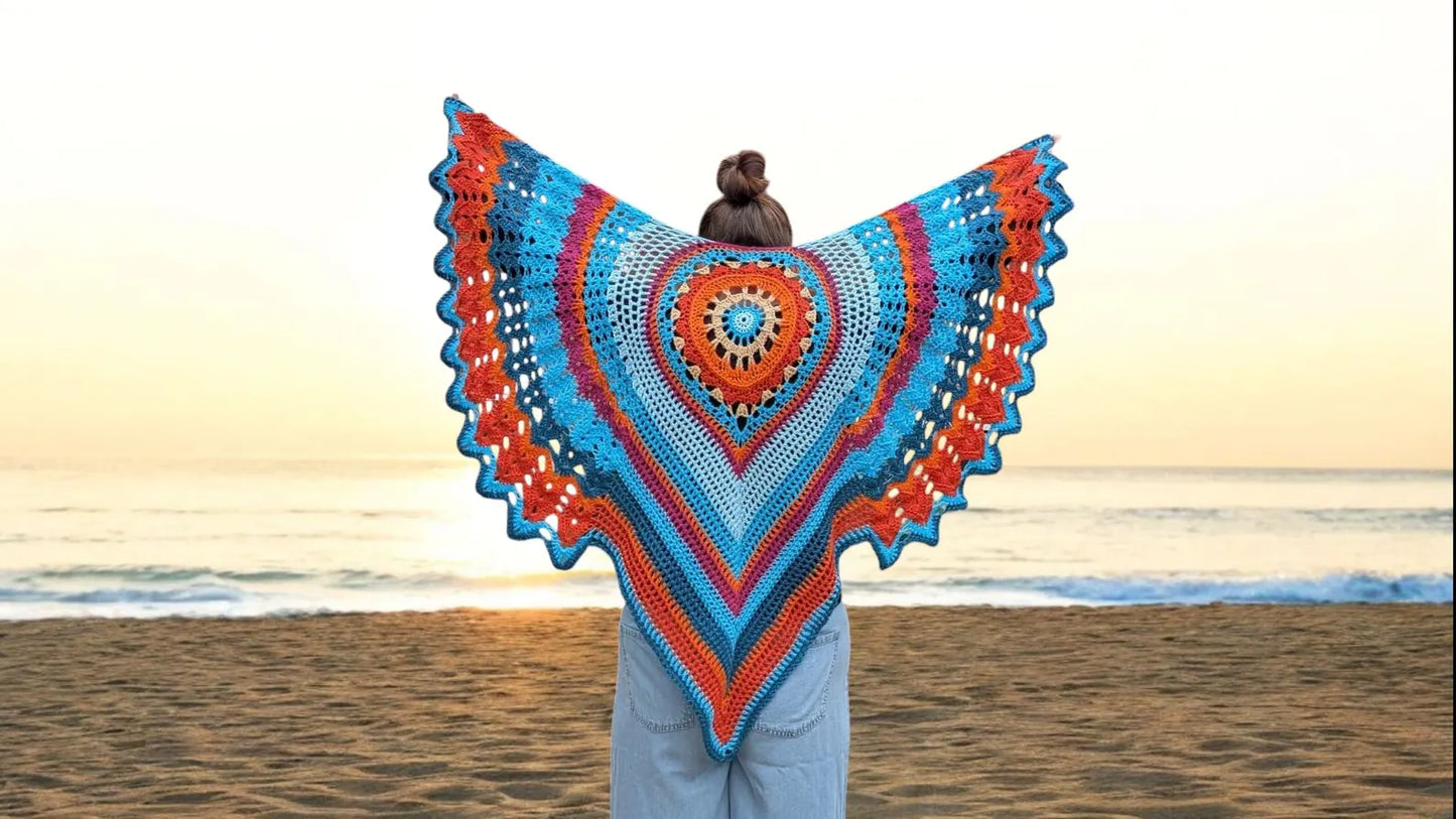 Mandala Bird Shawl Crochet Pattern