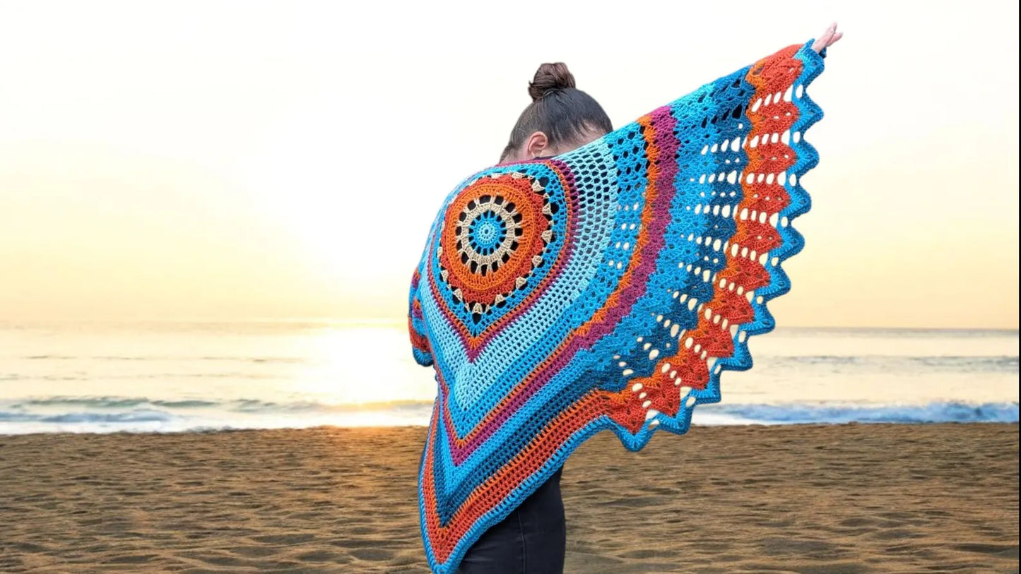 Mandala Bird Shawl Crochet Pattern