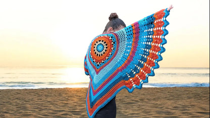 Mandala Bird Shawl Crochet Pattern