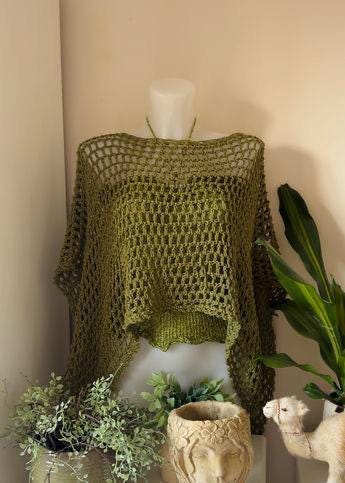 Mesh Poncho Crochet Pattern