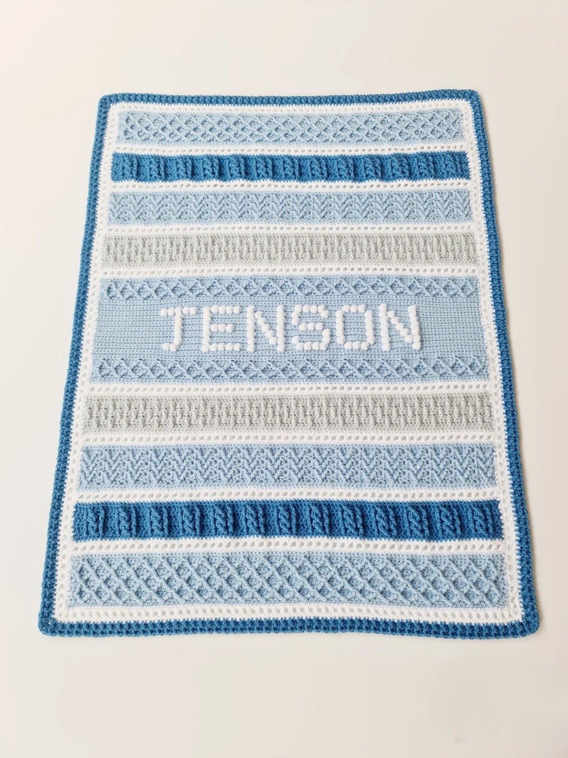 Personalised Post & Bobble Baby Blanket Crochet Pattern