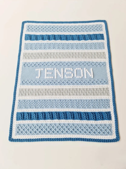 Personalised Post & Bobble Baby Blanket Crochet Pattern