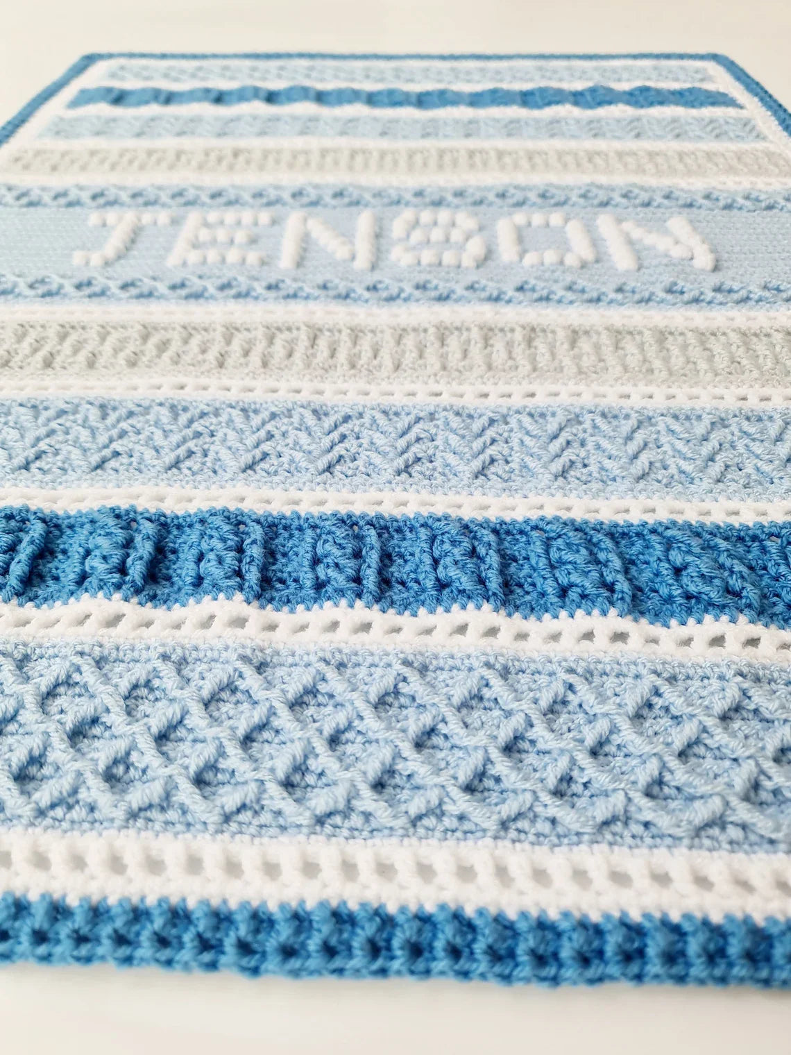 Personalised Post & Bobble Baby Blanket Crochet Pattern