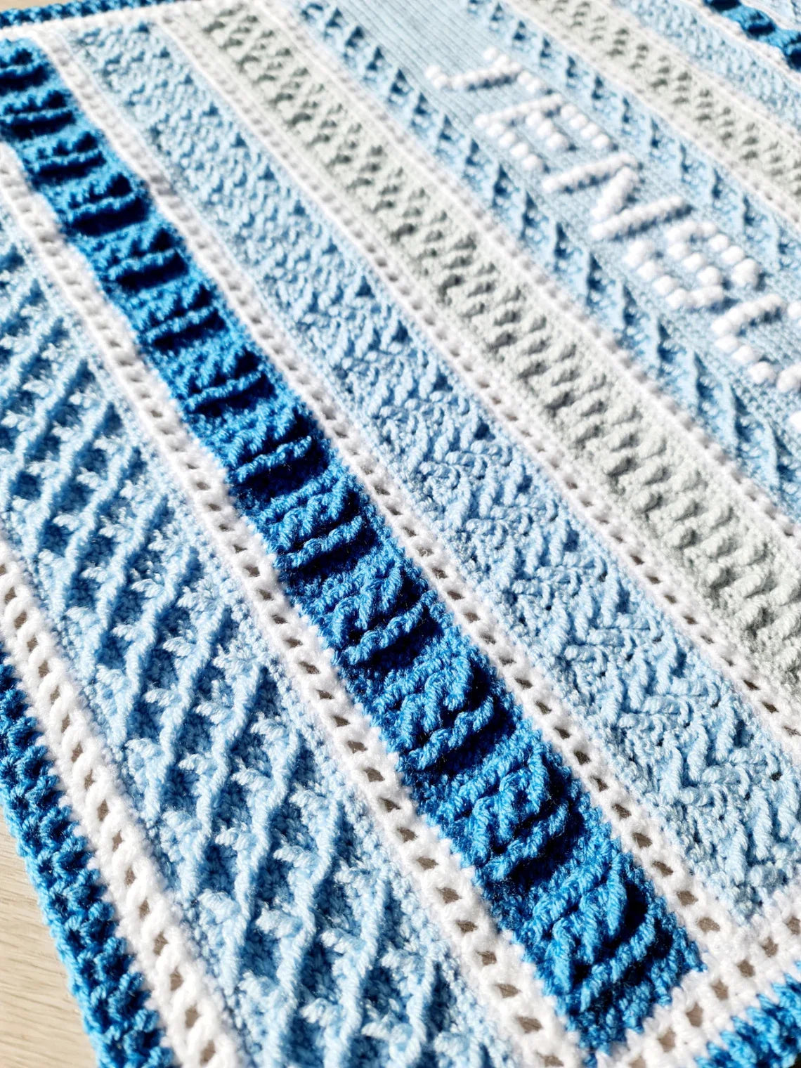 Personalised Post & Bobble Baby Blanket Crochet Pattern